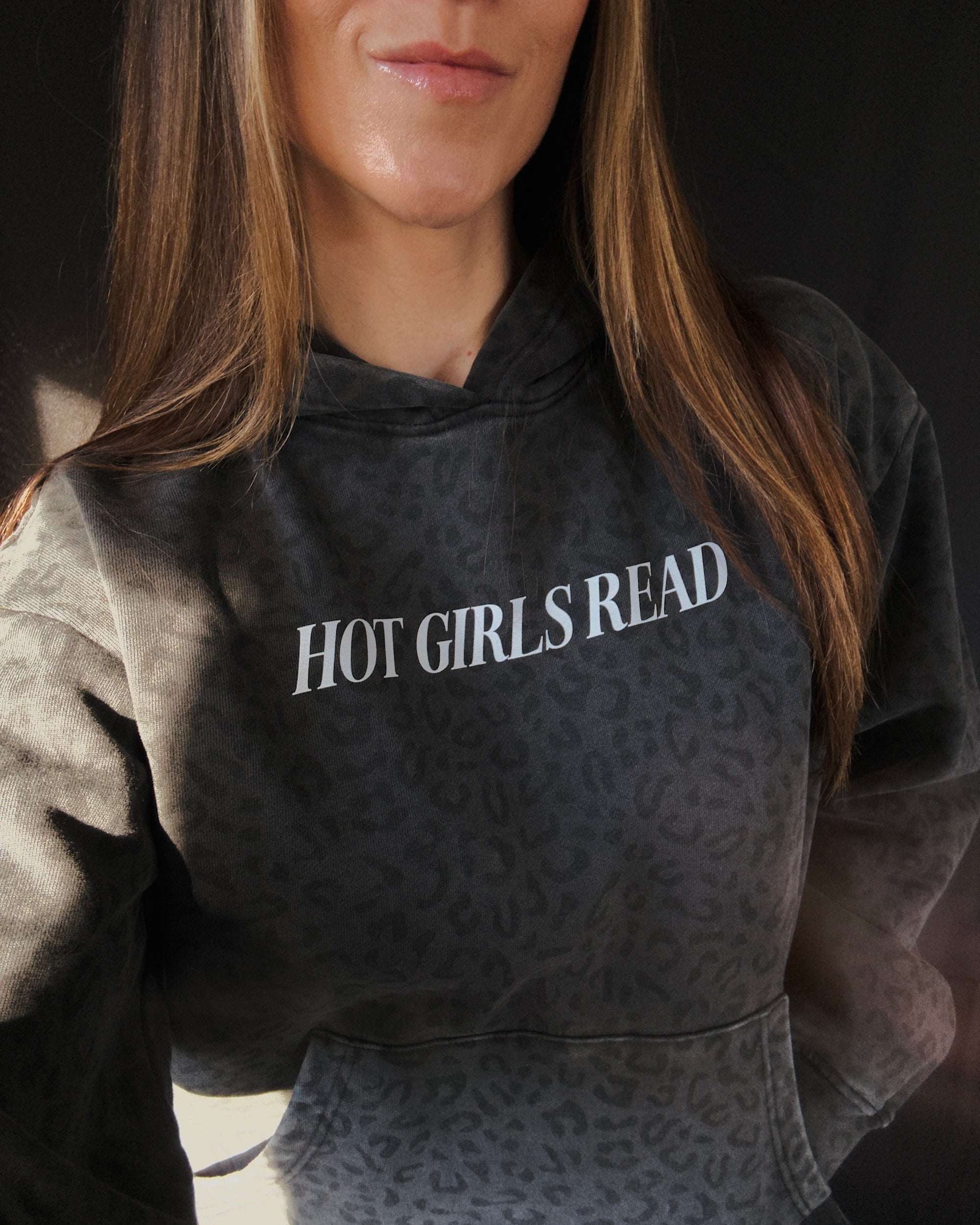 Hot Girls Read Midnight Leopard Hoodie