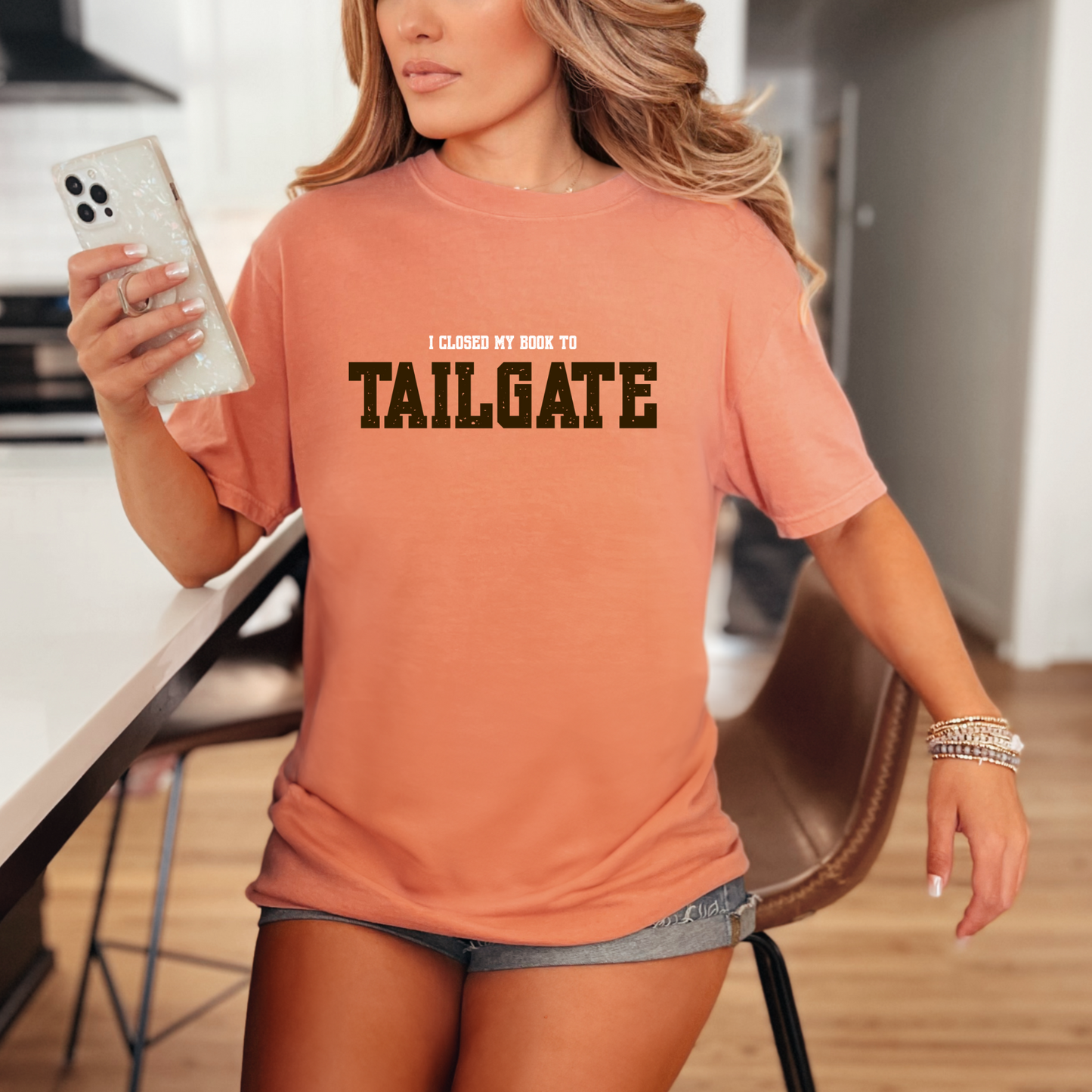 Closed My Book To Tailgate Tee - DARK BROWN