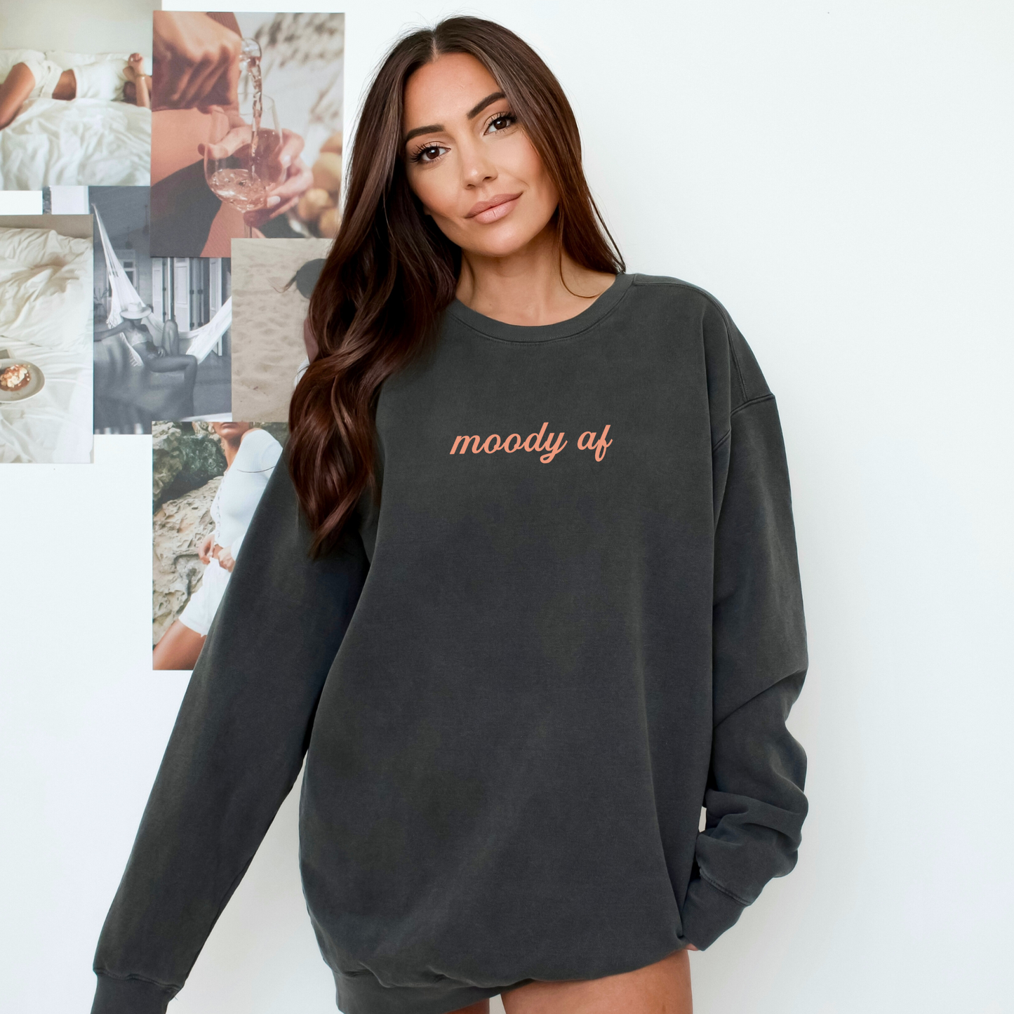 Moody AF Sweatshirt - DENIM/PEPPER