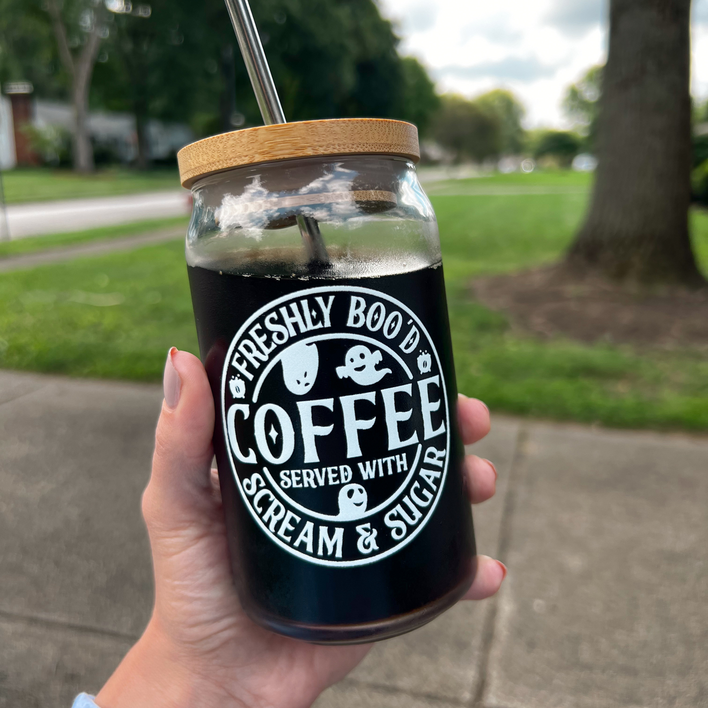 Scream & Sugar Iced Coffee Glass Jar 16oz