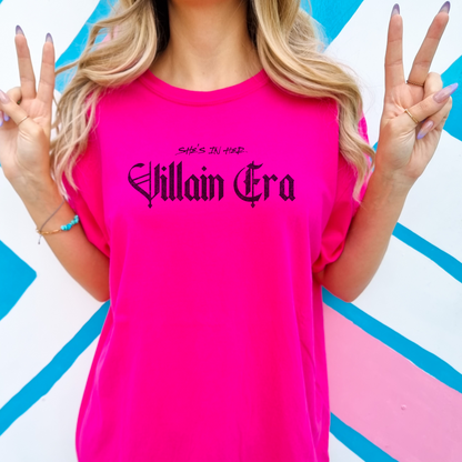 She's In Her Villain Era Tee - WHITE/HELICONIA