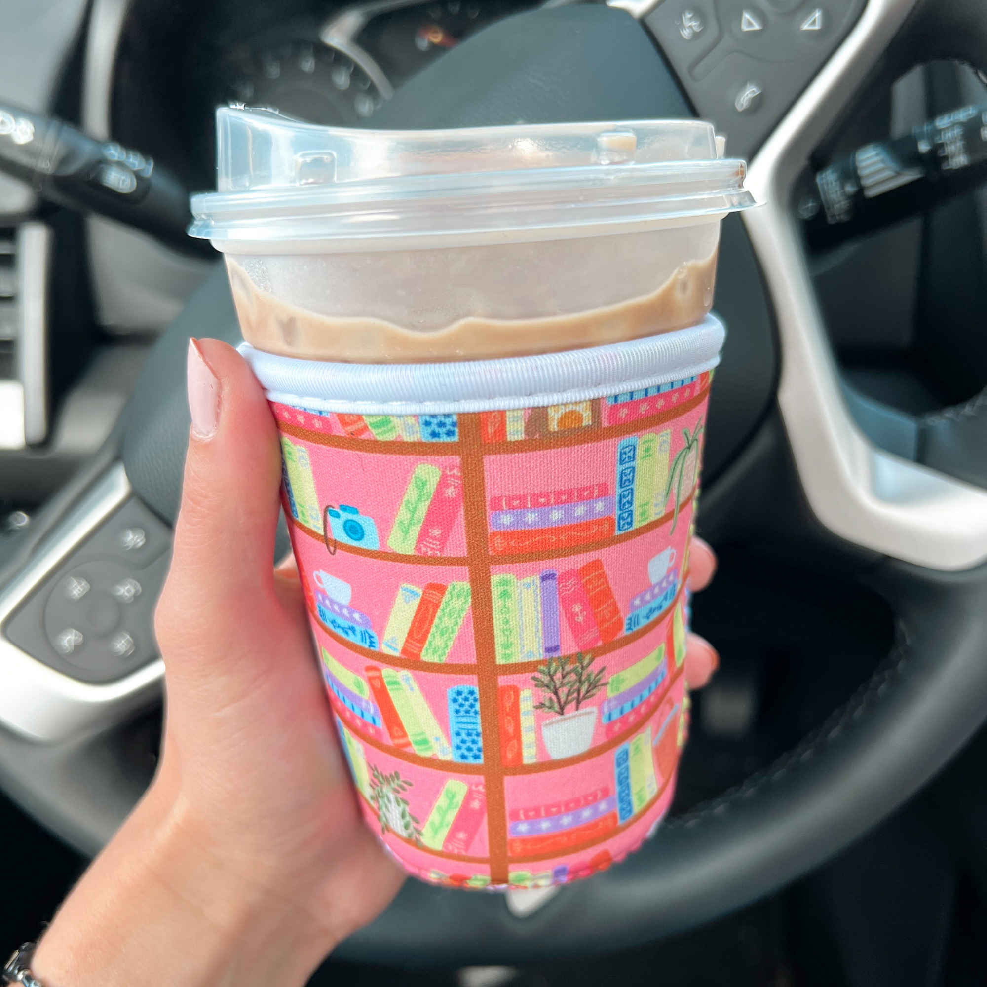Colorful Bookshelf Drink Sleeve