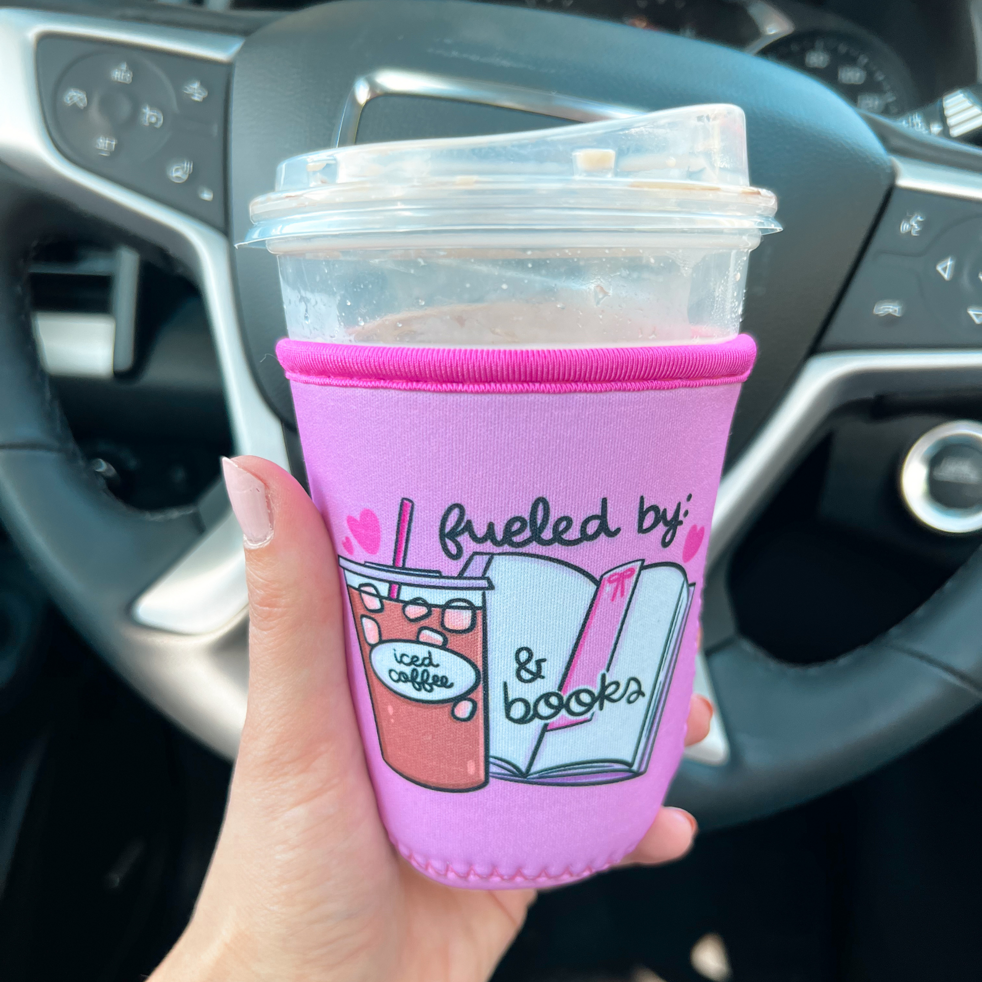 Fueled By Iced Coffee & Books Drink Sleeve