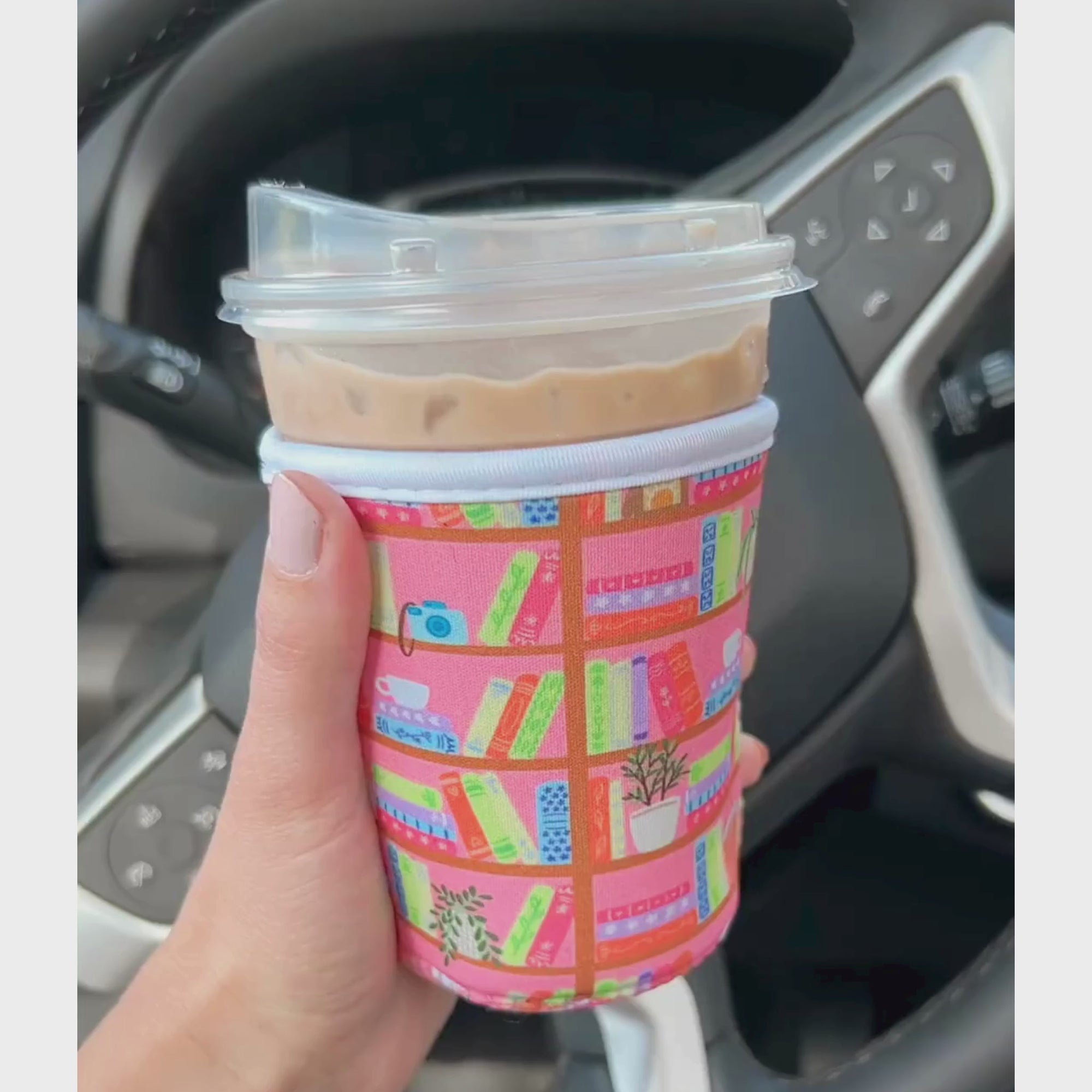 Colorful Bookshelf Drink Sleeve